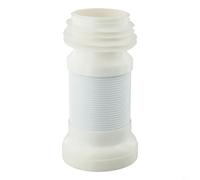 White Flexible PVC Pan Connector for Toilet Waste Systems with Extension from 250mm to 500mm for Fit