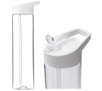 (White) Flip Straw Water Bottle Slim TRITAN 600ml BPA FREE