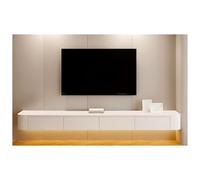 White Floating TV Shelf Unit - Wall-Mounted Media Console with Storage Doors & Drawers Modern Wooden TV Stand for Living Room Stylish TV Cabinet nizer Space-Saving Design