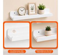 White Floating Wall Shelf 40Cm Oak White Walnut Display Shelf