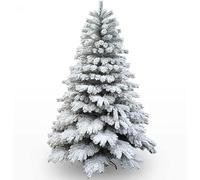 White Flocked Artificial Christmas Tree With Metal Stand | Full & Bushy PVC Branches For Holiday Home Decoration