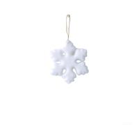 White Flocked Snowflake Pendant for Christmas Tree Display(15cm)