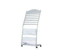 White Floor Brochure Holder for Office & Store Displays Free-Standing Magazine Rack Pamphlet & Liture Stand for Marketing Promots & Advertising
