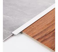 White Floor Transition Strip Aluminum Alloy, T Molding/Flat Door Threshold Strip Wood to Tile, Seam Cover Strip for Vinyl Plank Flooring (Color : T Molding, Size : 15mm (0.6in) Wide)
