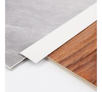 White Floor Transition Strip Aluminum Alloy, T Molding/Flat Door Threshold Strip Wood to Tile, Seam Cover Strip for Vinyl Plank Flooring (Color : Flat, Size : 33mm (1.3in) Wide)