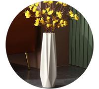 White Floor Vase 45.7cm Tall, Decorative Table Ceramic Vase for Living Room, Stable Flower Holder for Home Décor Dried Flower Arrangement