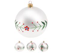 White Floral Christmas Bauble | Flower Christmas Tree Hanging Ornament - 8cm