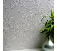 White Floral Paintable Wallpaper Duplex Embossed Portland Anaglypta Rd341