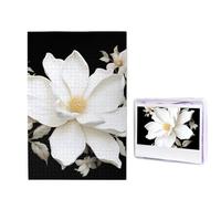 White Floral Puzzle for Adults 1000 Pieces, Wooden Jigsaw Puzzle from Photos, Challenging Puzzles Perfect for Game Nights, Home Decoration Puzzles Gift for Holiday Birthday