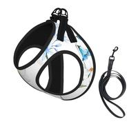 White Floral Wildflower,Pet Harness,Adjustable Reflective Dog Harness,Pet Leash Vest,M