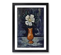 White Flower by Marsden Hartley Framed Print | A2 Black Framed Wall Art | Ready to Hang | Modern Floral Picture | Living Room Bedroom Lounge Office