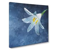 White Flower Canvas Print | Gallery Wrapped 30mm Frame Wall Art | 20x20 inches | Ready to Hang | Modern Floral Picture | Living Room Bedroom Lounge Office