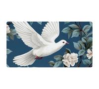 White Flower Green Leaf Pigeon-1999 Cushioned Kitchen Runner Rug Mat Stain Resistant, Easy Wipe Clean for House Sink Office,15.7"x29.5"in