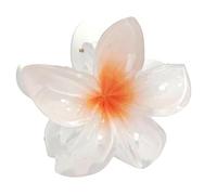 White Flower Hair Claw Clips, Hawaiian for Women, Plumeria for Thin, Strong Hold Jaw Clip, Claw Clips for Girls, Preppy Flower Hair Clip