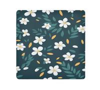 White Flower Leaf Camera Wrap Cloth, Squares Magic Self-Adhesive Cloth for Lens Camera Anti-Scratch Lens Protector Makeup Wrap Cloth Bag 21.7" x 21.7"