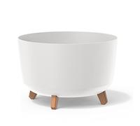 White flower pot, without tank, GRACIA collection 39 x 39 x 25.7 cm, capacity 21.5 L.