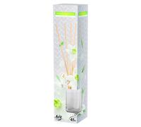 (White Flower) Rattan Reed Aroma Diffuser Air Freshener In Glass Bottle Jar