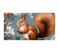 White Flower Red Fruit Squirrel-1534 Cushioned Kitchen Runner Rug Mat Stain Resistant, Easy Wipe Clean for House Sink Office,15.7"x29.5"in