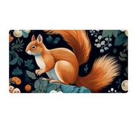 White Flower Squirrel-1473 Deluxe Kitchen Mats for Floor,Machine Washable & Waterproof, Quick Dry & Non-Slip Floor Comfort Mats with Retro Vintage Design