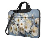 White Flowers Abstract Laptop Bag Laptop Case 15.6 Inch Computer Bags Padded Sleeve Cover For Women Men