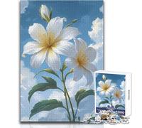 White Flowers Against A Cloudy Sky Jigsaws 1000 Pieces for Teenagers Strategic Thinking Learning Game Ideal Meaningful Gift for Any Event Size 50x75cm