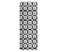 White Flowers Black Diamonds travel yoga mat packable lightweight for pilates printed non slip yoga mat towel non slip for hot with bag carrying tapete para ejercicio 71x26 inches