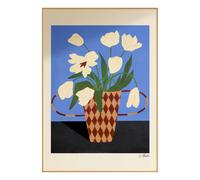 White Flowers Poster Multicoloured 30x40