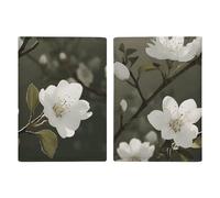 White Flowers Spring Passport Holder with Card And Ticket Slot, PU Leather Passport Case Easy Access, Travel Essentials Document Organizer Waterproof Travel Wallet for Men Women