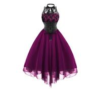 White Flowy Dress Disfraces De Halloween para Mujer Plus Size Witch Costume Red Dress Halloween Costume Plus Size Halloween Costumes Sexy Goth Dress Princess Costume Adult Ste(Dark Purple,XXL)