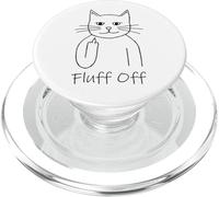White Fluff Off Angry Cat PopSockets PopGrip for MagSafe