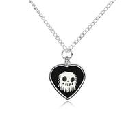 White Fluffys Skull Ashes Necklace Dog Pet Urn Necklace Heart Cremation Jewelry with Fill Kit