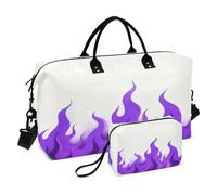 White Fluorescent Purple Cool Flame Decorative Duffel Bag Sports Gym Bag with Adjustable Strap for Hiking Waterproof maletas para gimnasio