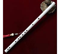 White Flute, a Bamboo Flute Performance Props for Beginners Ancient Style Musical Instrument Fife(Color:E)