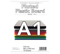 White Fluted Correx Board. 10 Sheets. Sized to A1 841x594. Light Weight ad Robust. Vesey Gallery® branded Boards