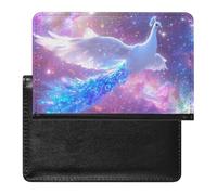 White Flying Peacock Passport Holder Cover Wallet Slim Passport Protector Card Holder Travel Accessories