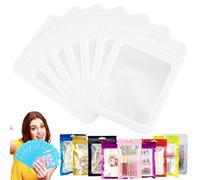 White Foil Ziplock Bags Medium Smell Proof Mylar Holographic Packaging, 20pcs 20x30cm Resealable Storage Pouches With Grip Seal for Food, Jewelry, Electronics