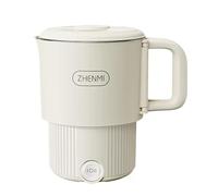 white. Foldable electric kettle 304 stainless steel liner portable travel dormitory Instant noodles Make tea Boil water