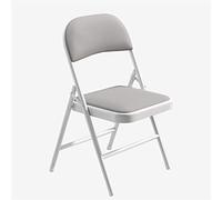 White Folding Chairs with Padded Fabric Seat Strong Steel Frame Comfortable Cushioned Folding Chair for Indoor & Outdoor Use Easy to Store and Transport