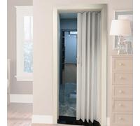 White Folding Door with Hardware Handle, Soundproof Room Divider for Bedroom/Office/Laundry, Blackout Bi-Fold Door (76x80in, 193x203.2cm)