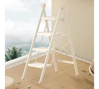 White Folding Step Ladder With 4 Steps, Collapsible Design, Sturdy Structure, Perfect For Home/Office Use Sturdy Step Stool(4 step)