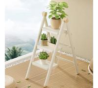 White Folding Step Ladder With 4 Steps, Collapsible Design, Sturdy Structure, Perfect For Home/Office Use Sturdy Step Stool(3 step)