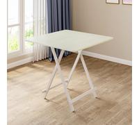 (White) Folding Wooden Dining Table 80x80cm