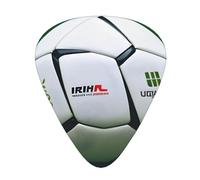 White football shape guitar pick, all-over print on one side, ABS material, varied thickness for a varied musical experience, ideal for guitars and