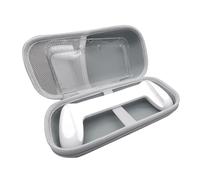 White for New 3DSXL 3DSLL Hand Grips + Crystal Shells + Big Carrying Case, for New 3DS XL LL New3DSXL Consoles, Ultra-Light Nonslip Gaming Handle/Clear Protective Covers/Hard Storage Bag