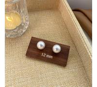 White For PEARL Stud Earrings Designed for Romance and Elegance with Round Pearls Perfect for Wedding Attire (12mm)