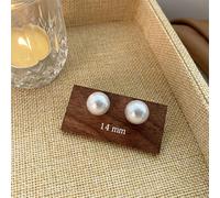 White For PEARL Stud Earrings Designed for Romance and Elegance with Round Pearls Perfect for Wedding Attire (14mm)
