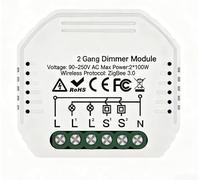 White for zigbee Smart Dimmer Switch Module 5.2×4.7cm, for tuya App 2-Way Wireless Light Dimmer Compatible with for alexa, Fits EU & UK Standard Wall Boxes for Simple DIY Retrofit