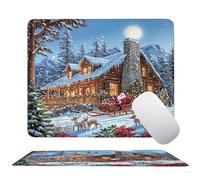 White Forest Mouse Mat 20 x 15 cm Ultra Thin, with Stitched Edges Office Mouse Pad, Non-Slip Rubber Base, Waterproof & Washable, Home Desk Accessories, Aesthetic with Design Mousepad 200x150mm s0z-14