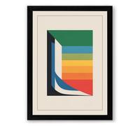 White Form Through Colour Geometric Framed Wall Art Print A2 (59.4×42cm) Black, Wall Decor for Living Room, Bedroom, Office & Home, Ready to Hang, Art Gift