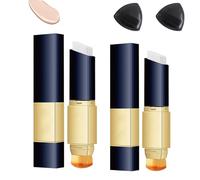 White Foundation Makeup, 2 in 1 Dual Ended Eraser Foundation Stick, Hydrating Lightweight Cover Cream Stick with Brush, 2025 New Long Lasting Concealer Sticks, For All Skin Types (Natural -2)
